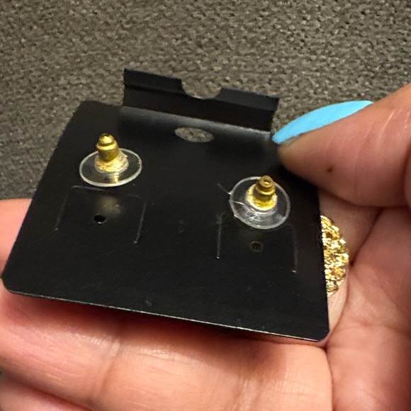 Gold and Pink Women's Earrings - Picture 3 of 3